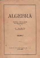 Algebra, Volumul I