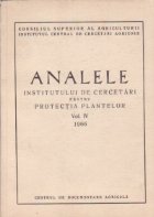 Analele institutului de cercetari pentru protectia plantelor, Volumul al IV-lea 1966