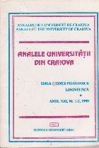 Analele Universitatii din Craiova, Seria Stiinte Filologice, Lingvistica, Nr. 1-2/1999