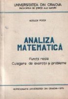 coperta Analiza matematica, Funtii reale - Culegere de exercitii si probleme (Kessler)