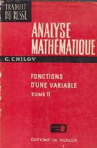 Analyse Mathematique - Functions D\'une Variable, Tome II
