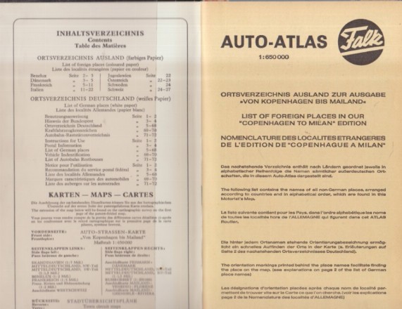 Autoatlas von Kopenhagen bis Mailand 1:650000 (Falk plan)