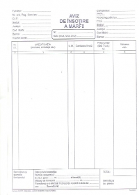 Aviz de Insotire a Marfii A4, 3 ex, hartie autocopiativa