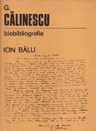 G. Calinescu 1899-1965 Biobibliografie