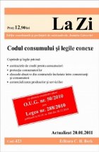 coperta Codul consumului si legile conexe (actualizat la 20.01.2011). Cod 423