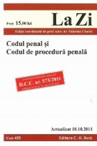 coperta Codul penal si Codul de procedura penala (actualizat la 10.10.2011). Cod 455