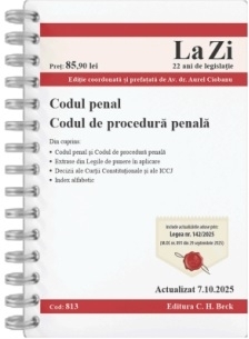 Codul penal şi Codul de procedură penală : actualizat septembrie 2025