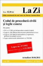 coperta Codul de procedura civila si legile conexe (actualizat la 10.04.2011). Cod 430