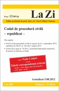 Codul de procedura civila (actualizat la 5.08.2012) -republicat- Cod 480