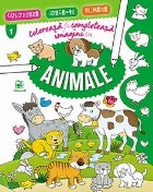 coperta Coloreaza si completeaza imagini cu animale