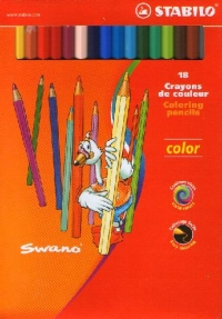Creioane de colorat STABILO Swano (set 18 bucati)