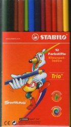 coperta Creioane de colorat STABILO Swano Trio (set 12 bucati)