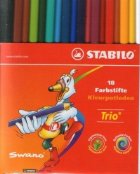 coperta Creioane de colorat STABILO Swano Trio (set 18 bucati)