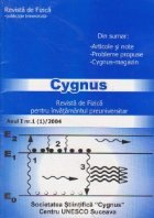 coperta Cygnus, revista de fizica pentru invatamantul preuniversitar, Anul I, nr. 1/2004