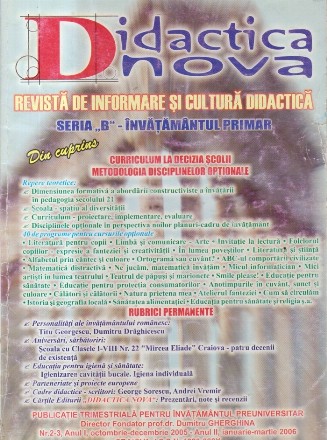 Didactica Nova, Nr. 2-3/2005-2006 - Revista de informare si cultura didactica