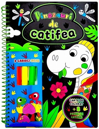 Dinozauri de catifea : carte de colorat