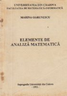 coperta Elemente de analiza matematica, II