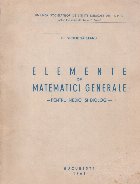 Elemente matematici generale Pentru medici