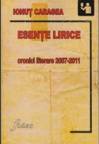 coperta Esente lirice - cronici literare 2007-2011