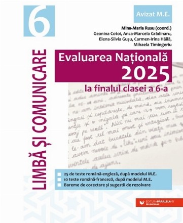 Evaluarea Nationala 2025. Clasa a VI-a. Limba si comunicare. 25 teste romana-engleza, 10 teste romana-franceza