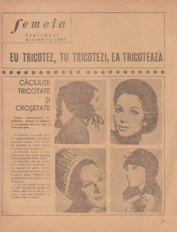 Femeia - Supliment Decembrie 1967 - Eu tricotez, tu tricotezi, ea tricoteaza