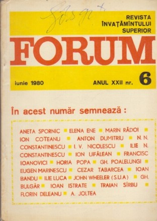 Forum, Nr. 6 Iunie/1980
