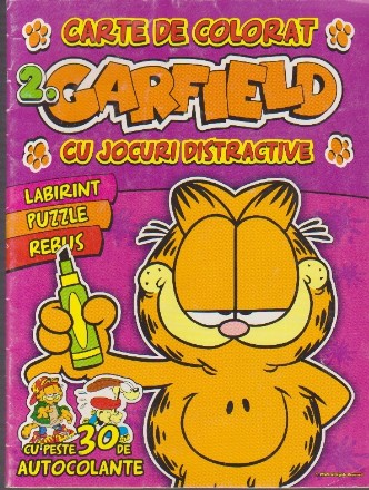 Garfield. 2. Carte de colorat. Cu jocuri distractive - Labirint. Puzzle. Rebus