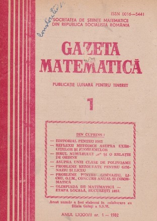 Gazeta Matematica, 1/1982