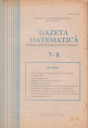 Gazeta matematica, Iulie-August 1992