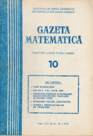 Gazeta Matematica, Nr. 10 - Octombrie 1978