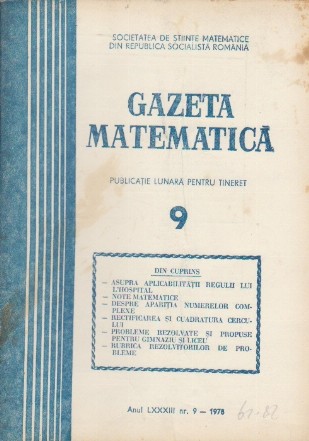 Gazeta Matematica, Nr. 9 - Septembrie 1978