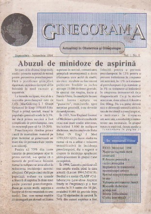 Ginecorama - Actualitati in Obstetrica si Ginecologie, Vol. 1, No.1, 1994