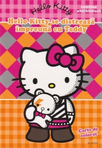 Hello Kitty se distreaza impreuna cu Teddy. Carte de colorat (contine abtibilduri)