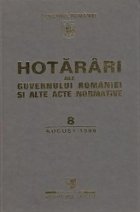 coperta Hotarari ale Guvernului Romaniei si alte acte normative 8 august 1999