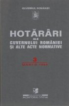 coperta Hotarari al Guvernului Romaniei si alte acte normative 3 martie 1999