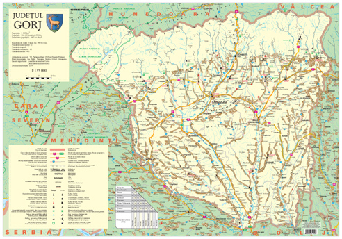Judetul GORJ - poster cu sipci de plastic (100 x 70 cm)