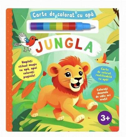 Jungla : carte de colorat cu apă