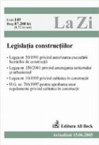 coperta Legislatia constructiilor (actualizat la 15.06.2005)