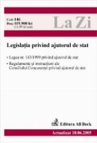 coperta Legislatia privind ajutorul de stat (actualizat la 10.06.2005)