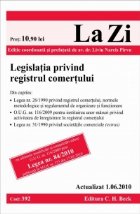 coperta Legislatia privind registrul comertului (actualizat la 01.06.2010). Cod 392