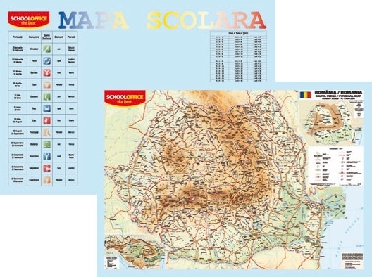 Mapa scolara. Romania fizica
