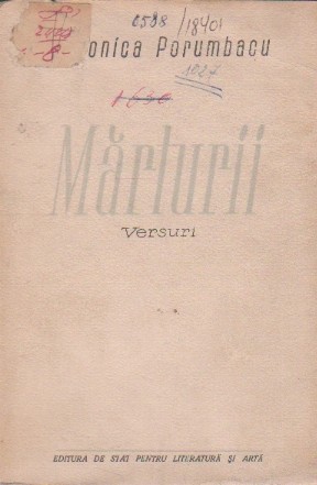 Marturii - Versuri (Veronica Porumbacu)