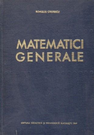 Matematici generale, Volumul al II-lea