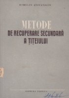 coperta Metode de recuperare secundara a titeiului