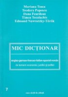 coperta Mic dictionar englez-german-francez-italian-spaniol-roman de termeni economici, juridici si politici