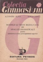 Modele teste rezolvate analiza gramaticala