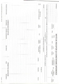 Nota de receptie (NIR) si constatare diferente (fara TVA)