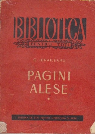Pagini Alese, Volumul I (Ibraileanu)