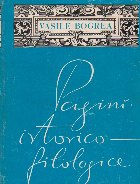 coperta Pagini istorico-filologice