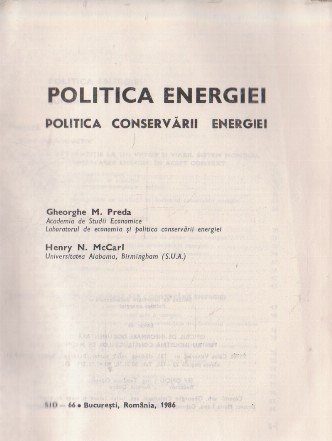 Politica energiei. Politica conservarii energiei